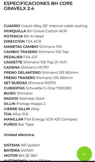 Bicicleta eléctrica BH Core Gravelx 2.4