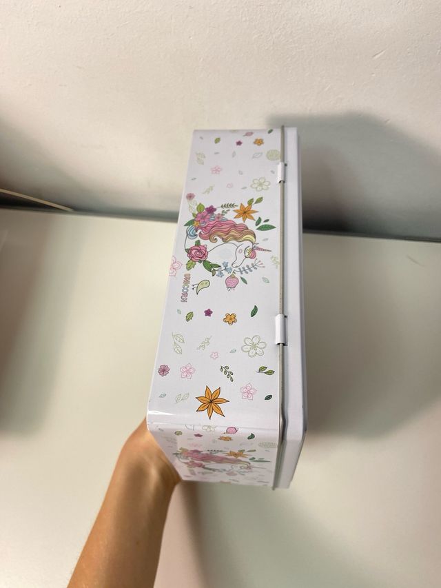 Caja metal Unicornio - Rosa y Blanca