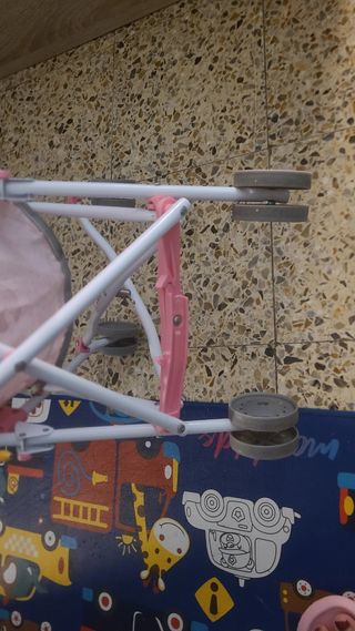 Carrito bebé plegable rosa