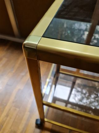 Carrito TV vintage dorado