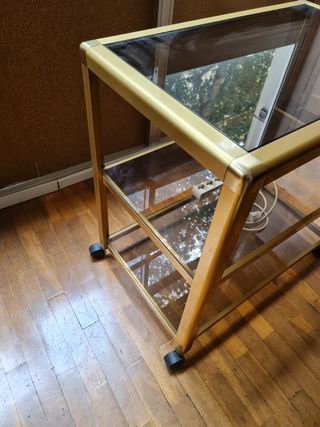 Carrito TV vintage dorado
