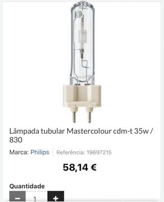 Lâmpada tubular Mastercolour cdm-t 35w/830 Philips