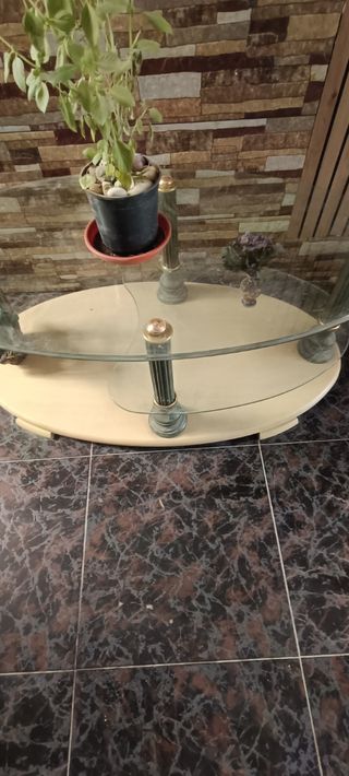 Mesa cristal ovalada - Mueble salón