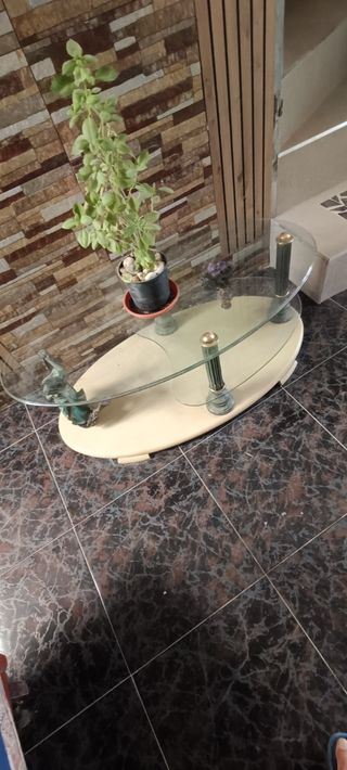 Mesa cristal ovalada - Mueble salón