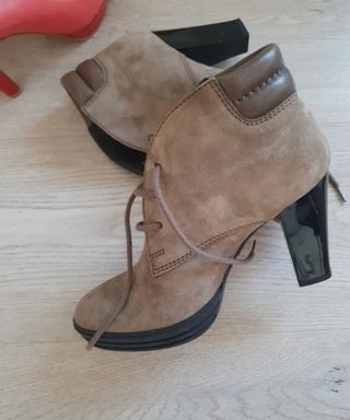 Botines Holan plataforma beige 36