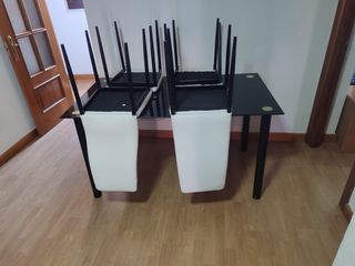 Mesa comedor cristal negra