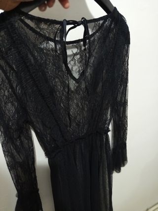 Vestido negro encaje Springfield T-S