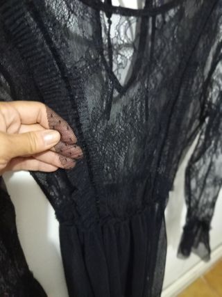 Vestido negro encaje Springfield T-S
