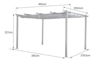 Pérgola aluminio gris - Jardín
