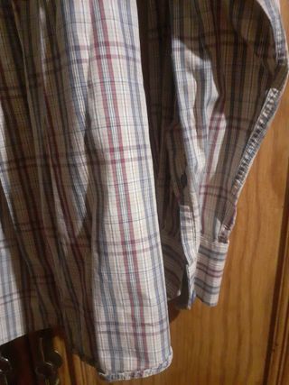 Camisa Renoar L cuadros beige-rojo