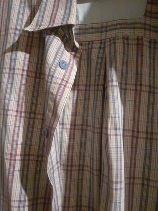 Camisa Renoar L cuadros beige-rojo