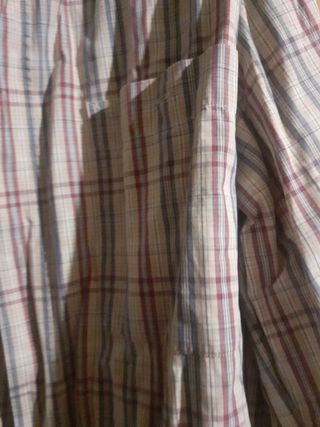 Camisa Renoar L cuadros beige-rojo