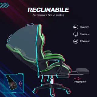 Sedia da Gaming con Altezza Regolabile e Schienale