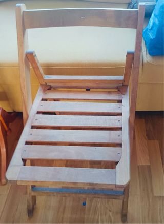 Silla plegable madera marrón