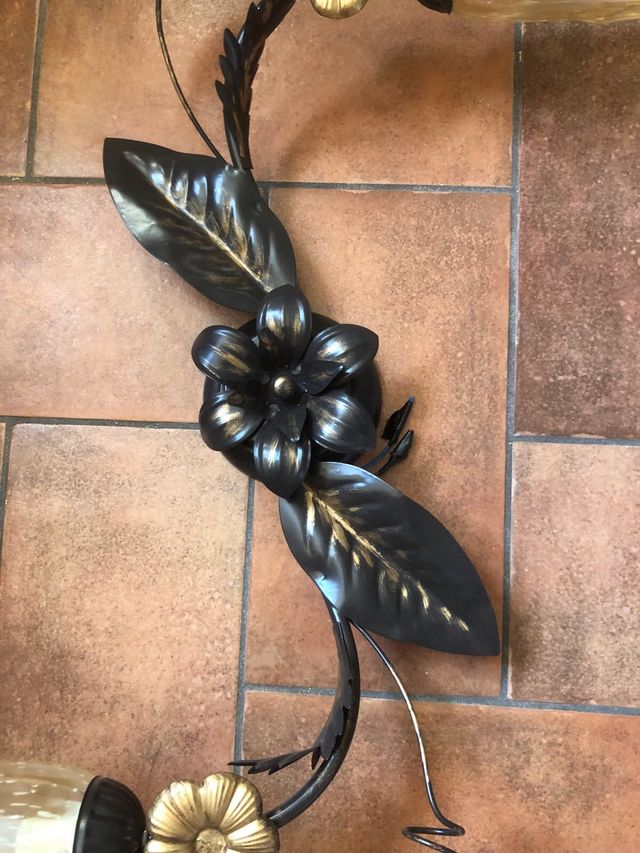 Lampada a parete 2 luci stile floreale