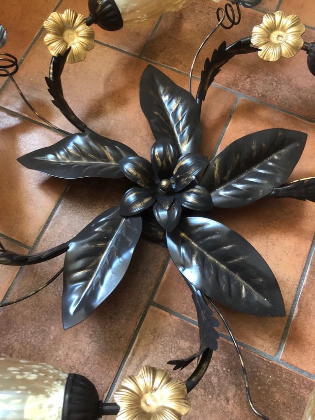 Lampada a parete 2 luci stile floreale