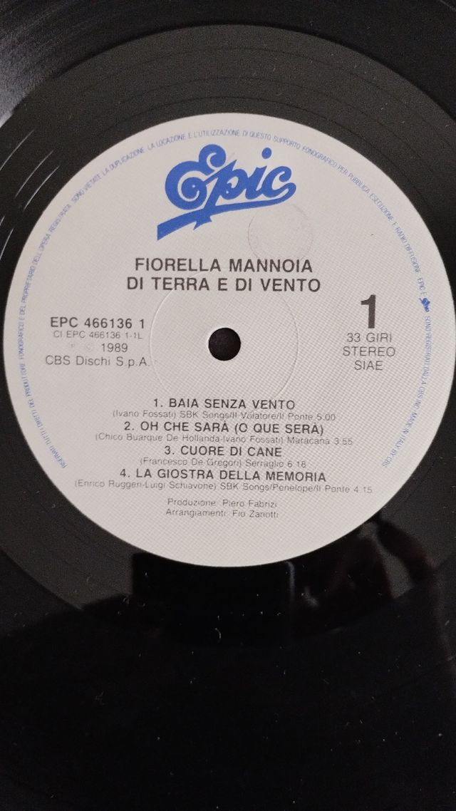 LP Fiorella Mannoia - Di terra e vento