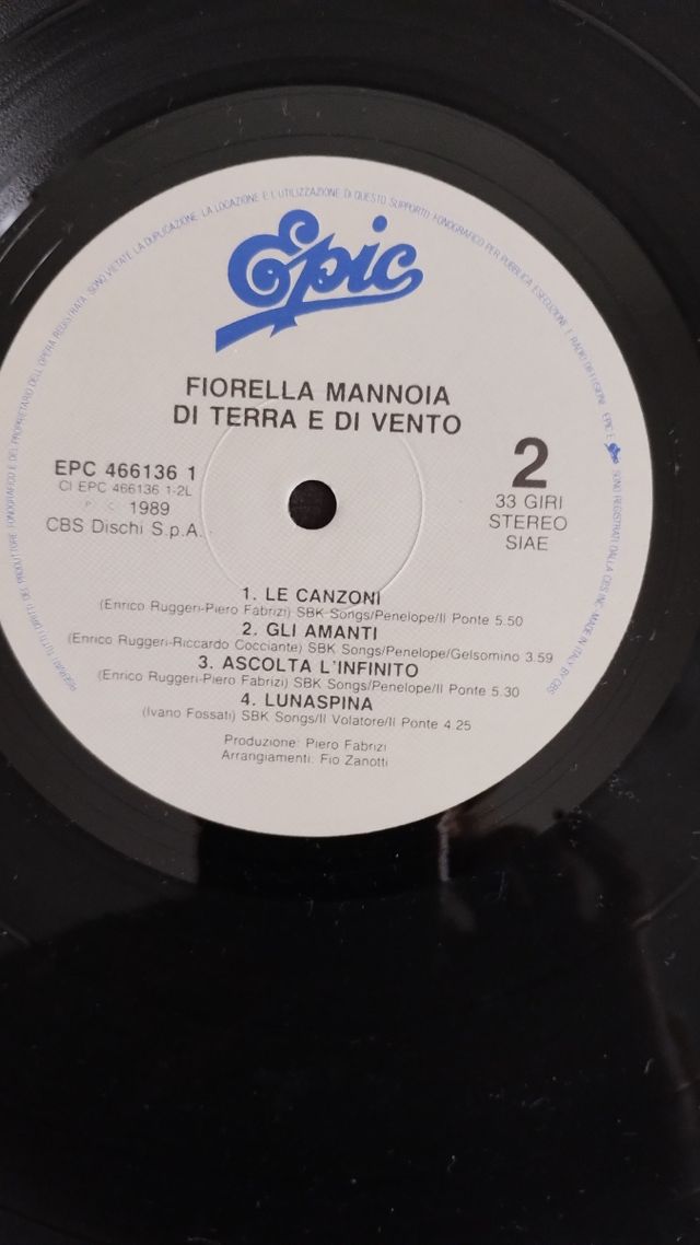 LP Fiorella Mannoia - Di terra e vento