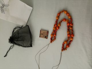 Collana artigianale sfumature arancio-rosso