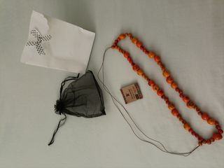 Collana artigianale sfumature arancio-rosso