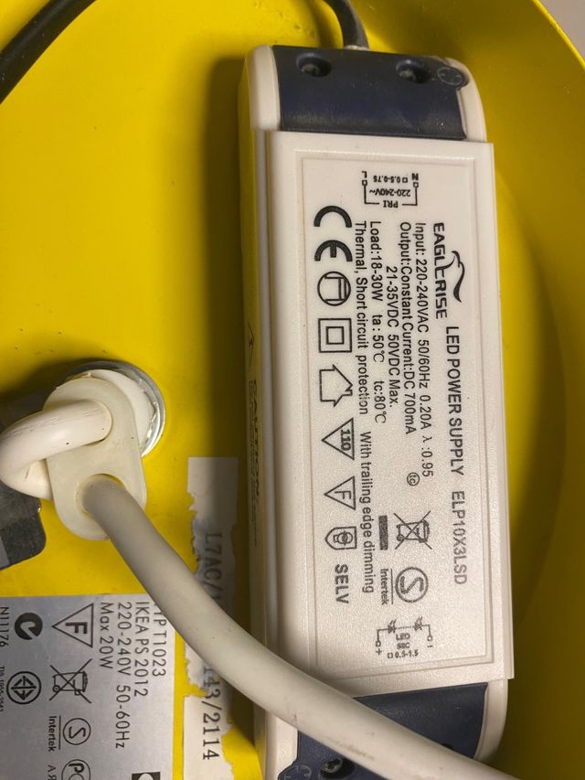 Lámpara techo vintage amarilla