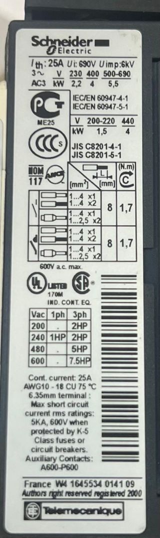 Contactores Schneider LC1D09