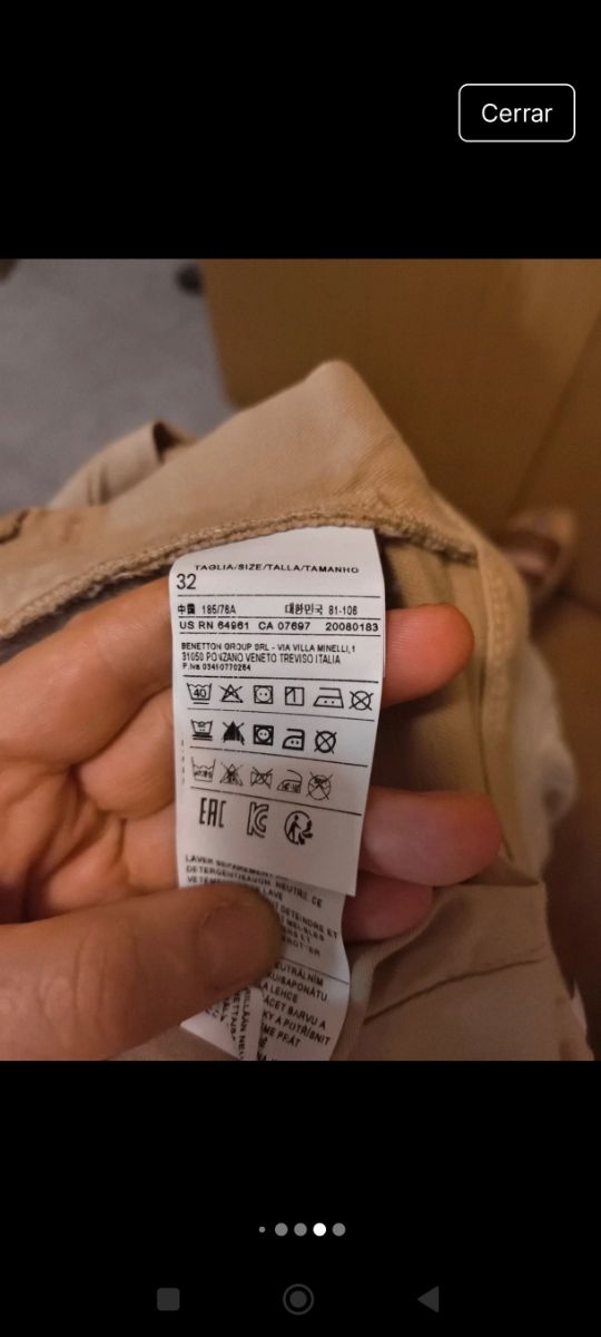 Vaqueros beige Benetton Jeans acampanados