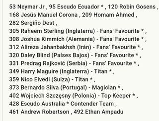 LOTE 18 CROMOS ADRENALYN XL FIFA WORLD CUP QATAR