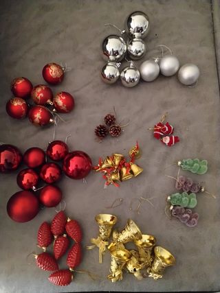 Adornos Navideños - Rojo y Plata