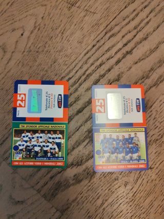 2 Schede TIM Azzurri Mondiali 2002