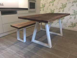 Mesa comedor industrial -madera maciza