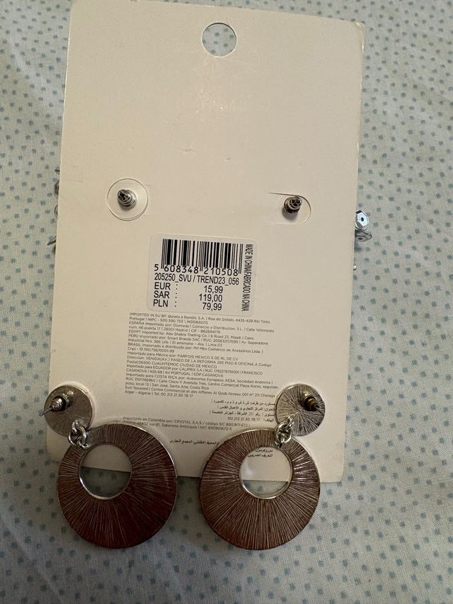 Brincos Parfois - Prata & Zebra