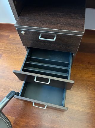 Mesa escritorio madera oscura