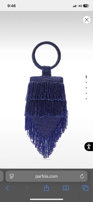 Bolso azul nuevo con flecos