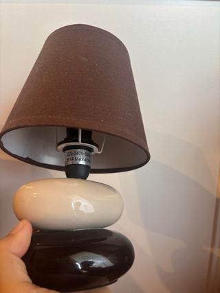 2 lámparas mesilla - marrón, beige