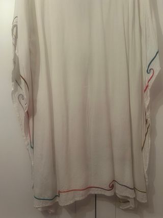 Kaftán playero blanco multicolor