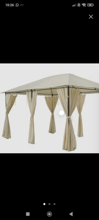 Colchoneta y visillos cenador