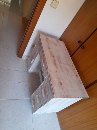 Escritorio madera blanco vintage