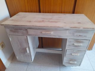 Escritorio madera blanco vintage