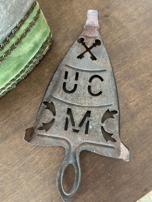 Plancha carbón antigua + soporte