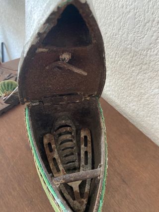 Plancha carbón antigua + soporte