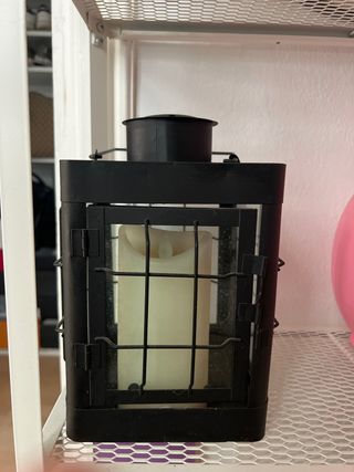 Farol candelabro negro metal