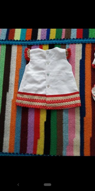 Conjunto bebé niña blanco-rojo