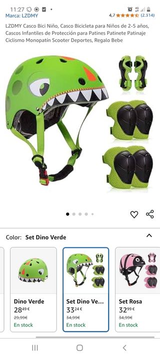 Casco y protecciones niño