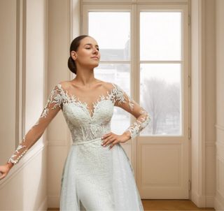 Vestido novia 2 en 1: Ajustado y princesa