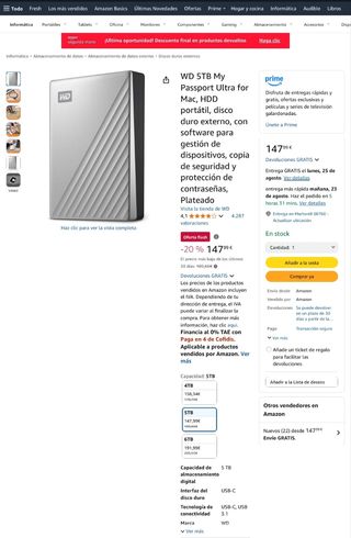 Disco Duro Externo WD My Passport Ultra 5TB