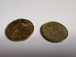 2 Monedas 10 y 20 Cent. Francia 2019, Sembradora