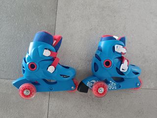 Patines Decathlon evolutivos desde talla 26 a 28.