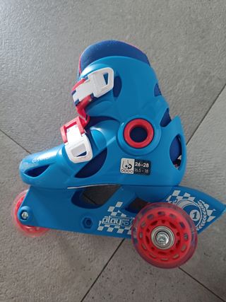 Patines Decathlon evolutivos desde talla 26 a 28.