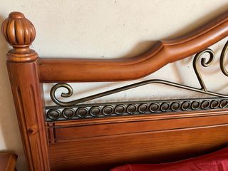 Cabezal cama 135cm madera-forja